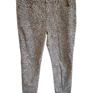 Seven7 Women's Boot Cut Jeans - Black and White Leopard Print Size 16